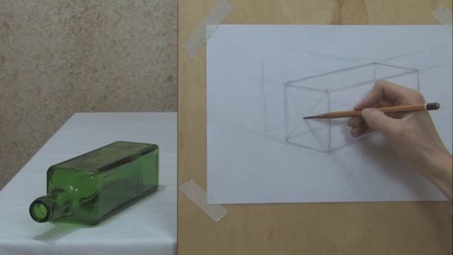 8 Построение бутылки в перспективе / Учимся рисовать смотреть онлайн