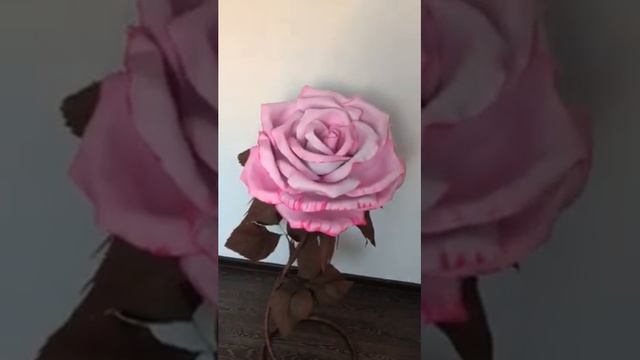 Нежная розовая роза из фоамирана смотреть онлайн