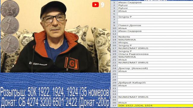 РОЗЫГРЫШ, 50 копеек 1922, 1924, 1924! Стрим №303 смотреть онлайн