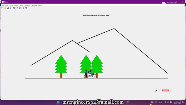 Riding bike Animation in MATLAB смотреть онлайн