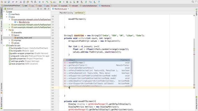 MPAndroidChart Tutorial Better Than Android GraphView 6- Animated Colorful Half Pie Chart смотреть онлайн