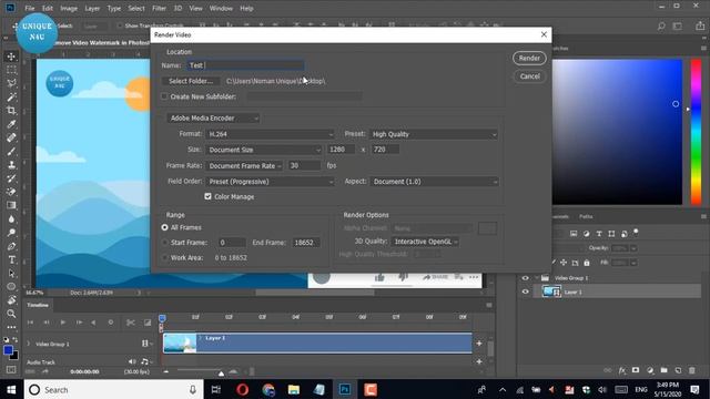How to Export Import and Render Video in Photoshop // Video Render Settings смотреть онлайн