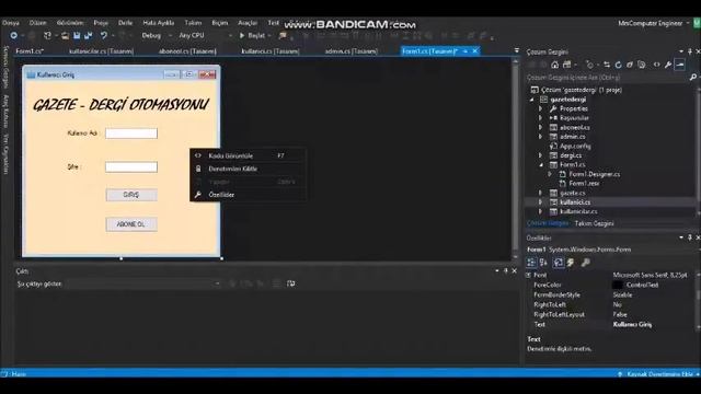 Visual Studio 2017 Oracle Bağlantısı C# ile | Visual Studio 2017 Oracle Connection with C# смотреть онлайн