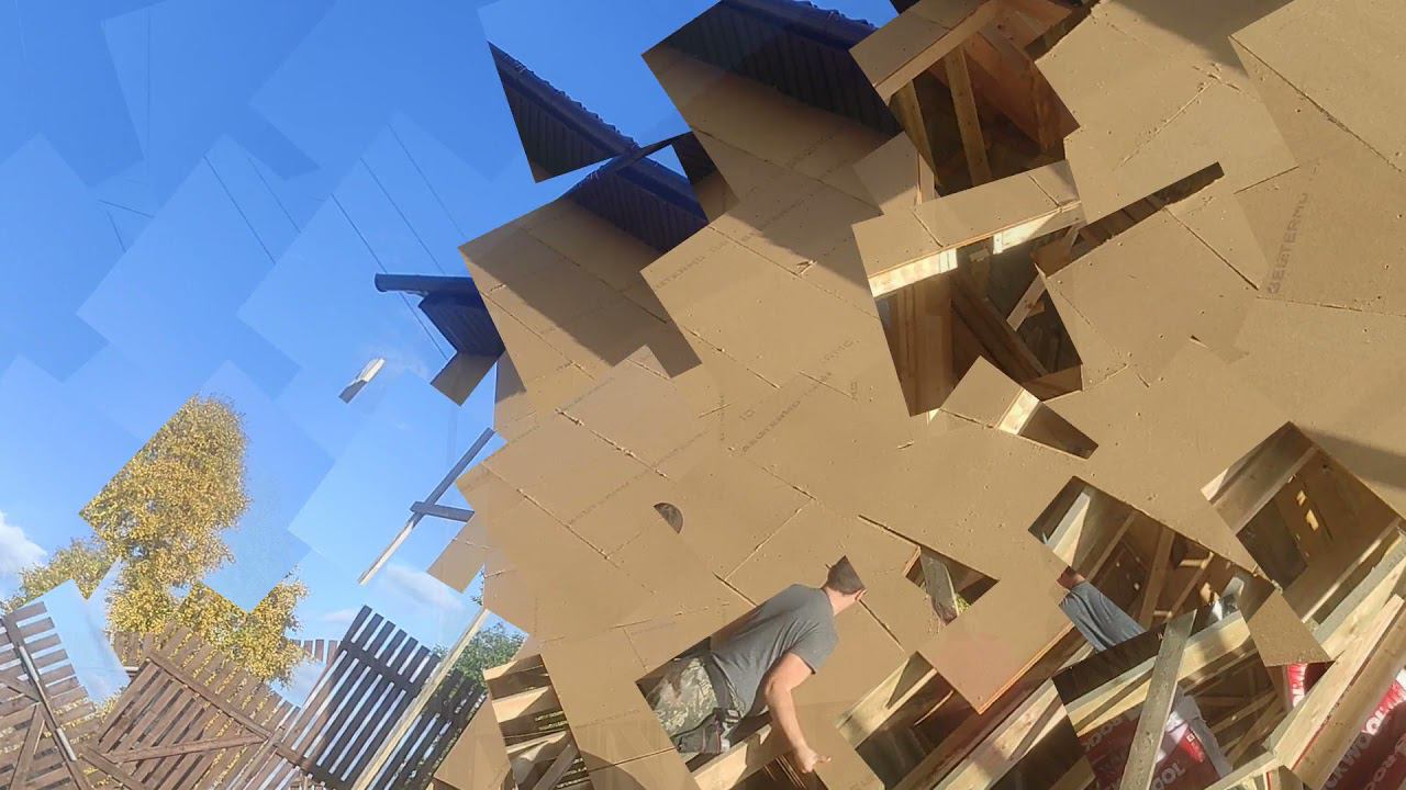 Строительство каркасного дома. Часть 10. Обшивка плитами Белтермо.