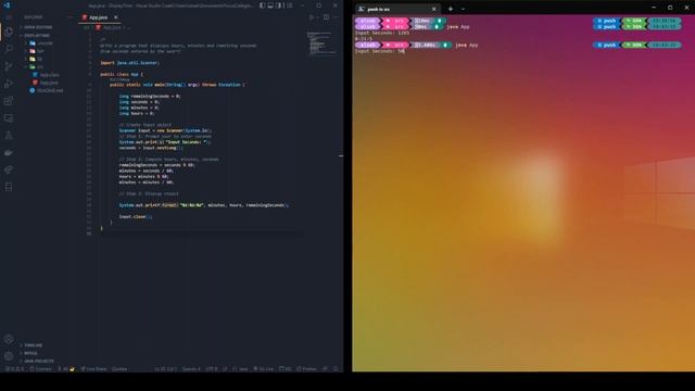 Java: Display user input in seconds, minutes, & hours смотреть онлайн
