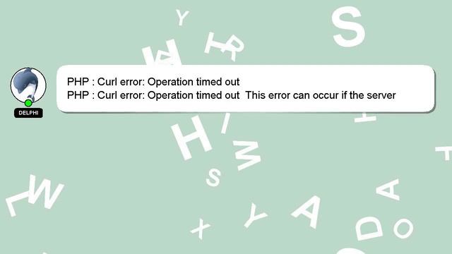 PHP : Curl error: Operation timed out смотреть онлайн