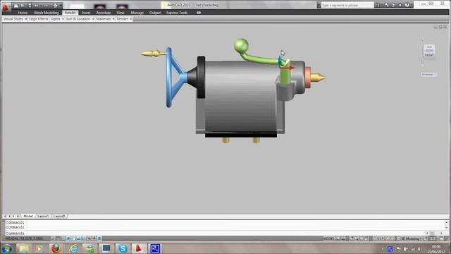 Lath Tail Chuck Model in AutoCAD смотреть онлайн
