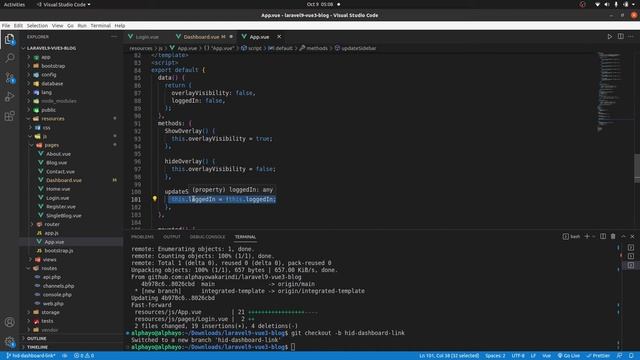 Laravel 9 & Vue 3 Blog with Sanctum authentication #12 Hide dashboard link from guests смотреть онлайн