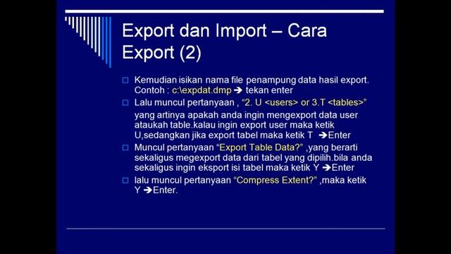 Teori7 Export dan Import Database Oracle смотреть онлайн