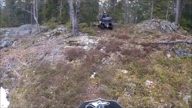 Can Am 650 with Polaris Sportsman 1000XP winter in the forest смотреть онлайн