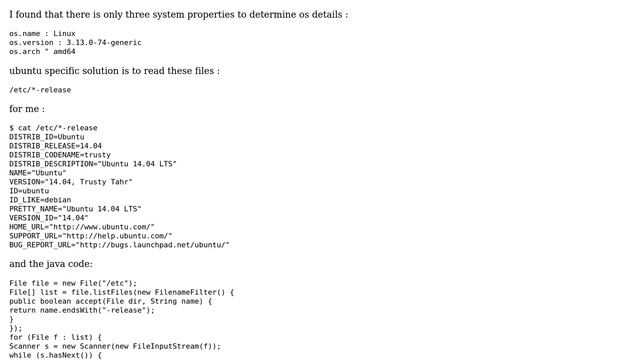 Ubuntu: How to get os name (ubuntu) in java program? смотреть онлайн