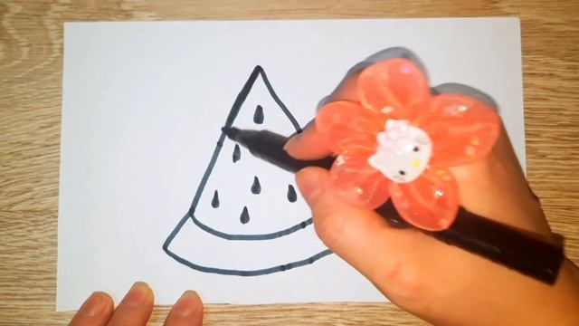how to draw a watermelon как нарисовать арбуз смотреть онлайн