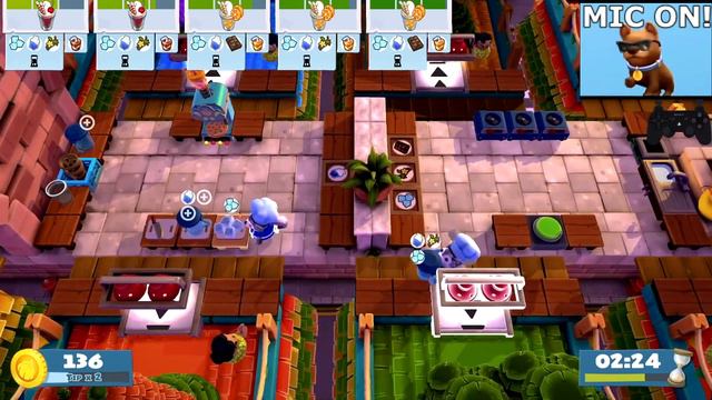 [2/5] Overcooked 2 ☀️ SUNS OUT, BUNS OUT! ☀️ Level 1-2 Gameplay - 1P Solo