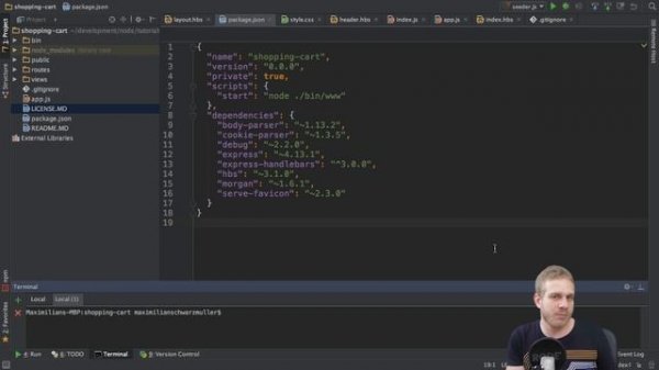 NodeJS / Express / MongoDB - Build a Shopping Cart - #3 MongoDB / Mongoose Setup