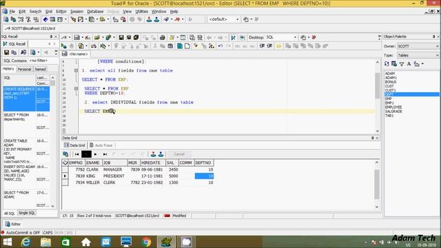 Select Statement in Oracle Database смотреть онлайн