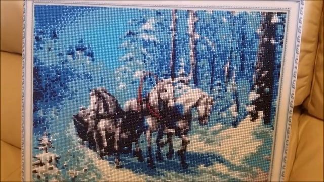 2. АЛМАЗНАЯ ВЫШИВКА/ЗИМНЯЯ ТРОЙКА ЛОШАДЕЙ смотреть онлайн