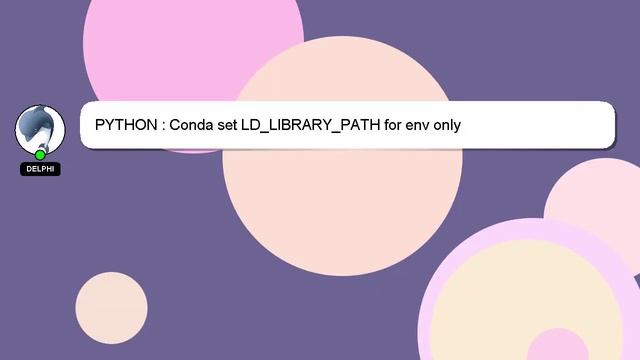 PYTHON : Conda set LD_LIBRARY_PATH for env only смотреть онлайн