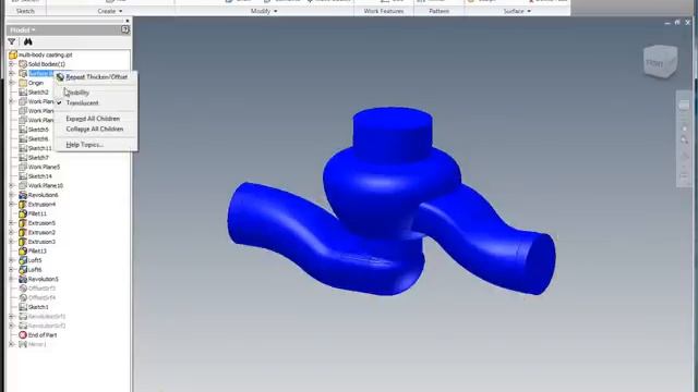 Inventor LT Suite: Part 4 - Designing a casting with Multi-Body solids смотреть онлайн
