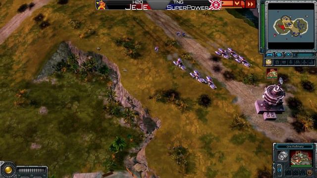 JeJe[S] vs SuperPower[E] - Infinity Isle - Red Alert 3 смотреть онлайн