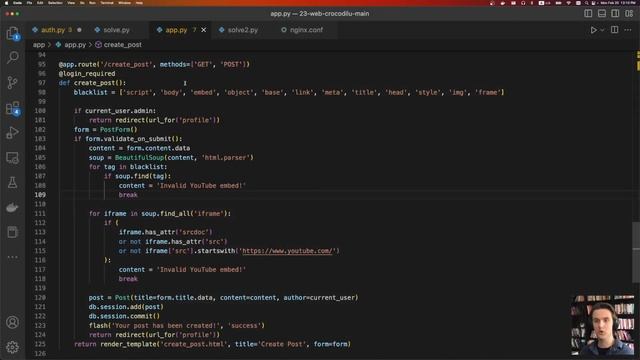 CSP + BeautifulSoup Blacklist + Ratelimit Bypasses - HackTM CTF Challenge Writeup - web/crocodilu смотреть онлайн