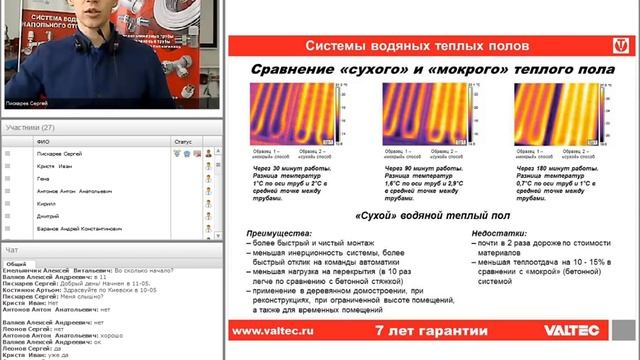 Системы водяных теплых полов. Преимущества, нормы, виды, монтаж - вебинар от 14.01.2016 смотреть онлайн