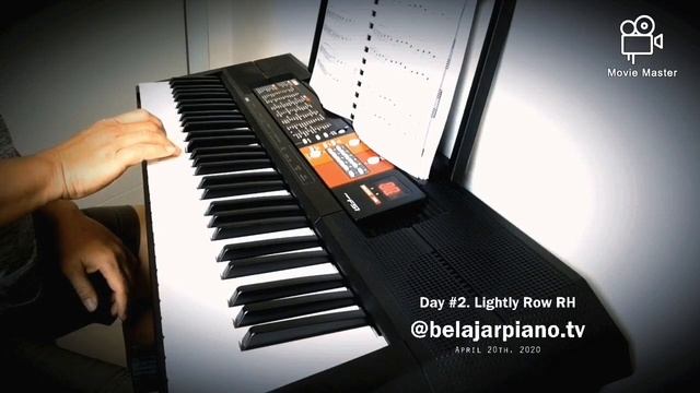 Learn Piano Day #2. Lightly Row Right Hand | yamaha psr f51 | belajar piano covid 19 смотреть онлайн