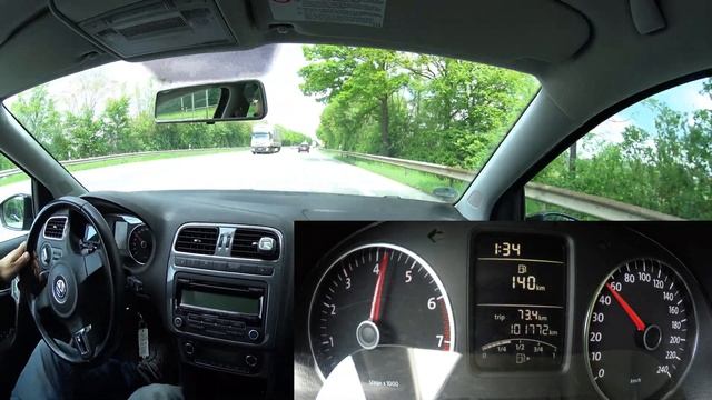 Vw Polo 6R 1.4 86HP Beschleunigung 0-100. разгон с 0-100km/H. Acceleration смотреть онлайн
