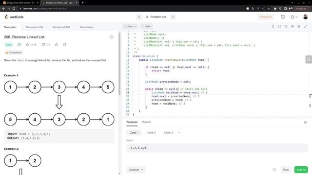 Reverse Linked List in Java (LeetCode) смотреть онлайн