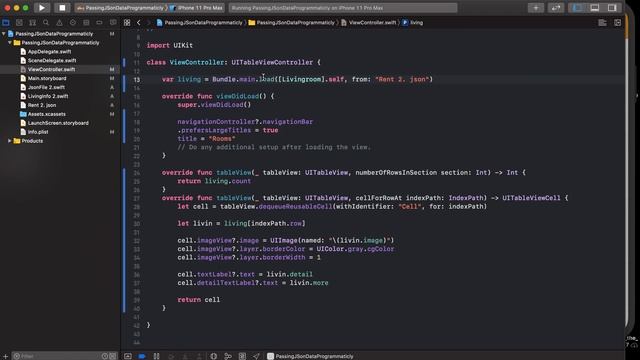 Swift 5.1 Tutoríal: Passing Json Data programmatically to the ViewController Xcode 11.3 смотреть онлайн