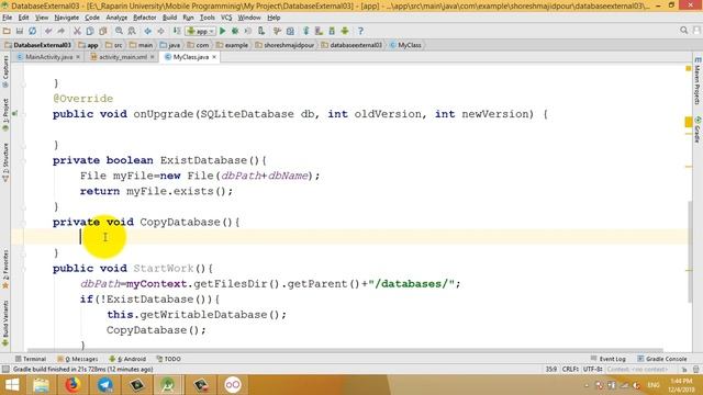 External SQLite Database Android Studio (create database, table, select) (part 1) смотреть онлайн