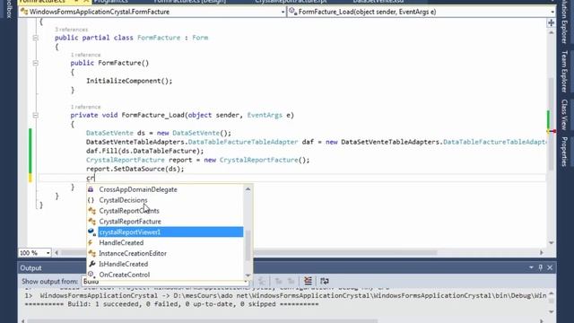 Création Etat Report avec Crystal Report Report Facture et Graphique partie 1 смотреть онлайн