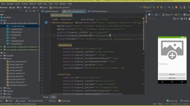 Firebase Social Network App - Android Studio Tutorial 26 - click post activity смотреть онлайн