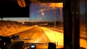 Sweden, Stockholm, ride with bus 583 from Arlanda Airport Terminal 5 to Märsta Train Station