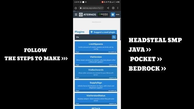 How to make "HEADSTEAL SMP" FOR JAVA + POCKET + BEDROCK EDITIONS in Aternos смотреть онлайн
