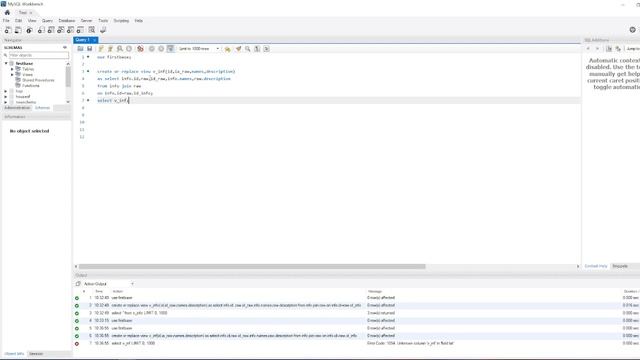 Create VIEW MySQL Workbench смотреть онлайн
