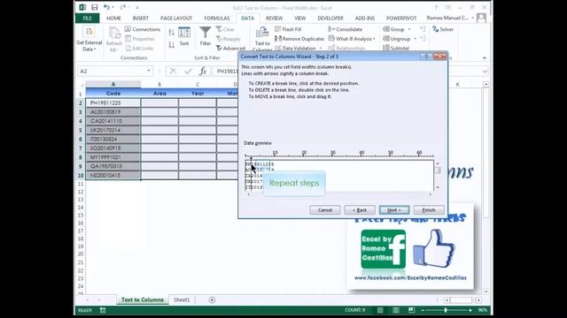 Excel How to Apply Text to Columns (Fixed Width) смотреть онлайн
