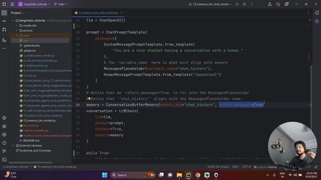 Conversation Buffer memory | Remember History of Chat | CHAT LLM | Langchain Tutorial in Hindi смотреть онлайн