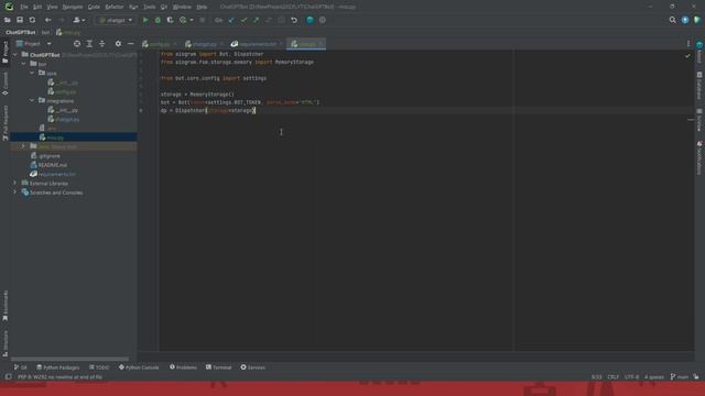 Часть 2. Создание Телеграм бота / Создание Telegram Bot + OpenAI ChatGPT смотреть онлайн