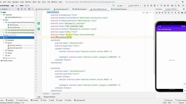 How to create 2 launchers (app icon) using 1 apk installer for your App?-Android Studio tutorial смотреть онлайн