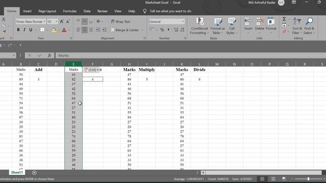 Microsoft Excel: Add (Sum), Subtract, Multiply and Divide a Whole/Entire Column in Excel смотреть онлайн