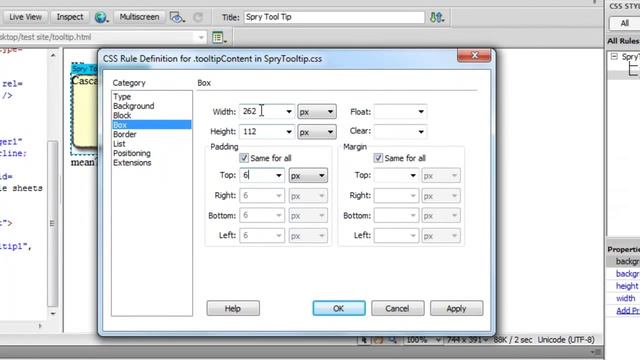 Dreamweaver cs5 tutorial: Spry Tooltip Complete Explanation смотреть онлайн