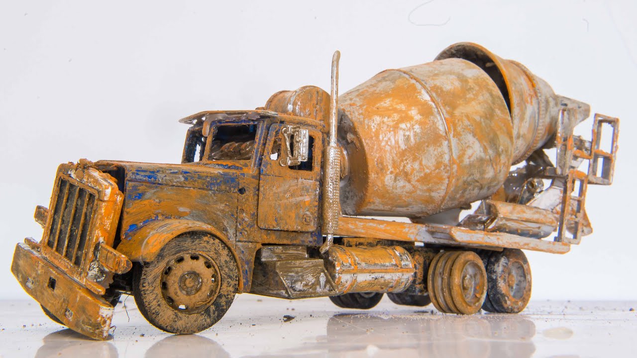 Восстановление модельки  Peterbilt 379 бетономешалка