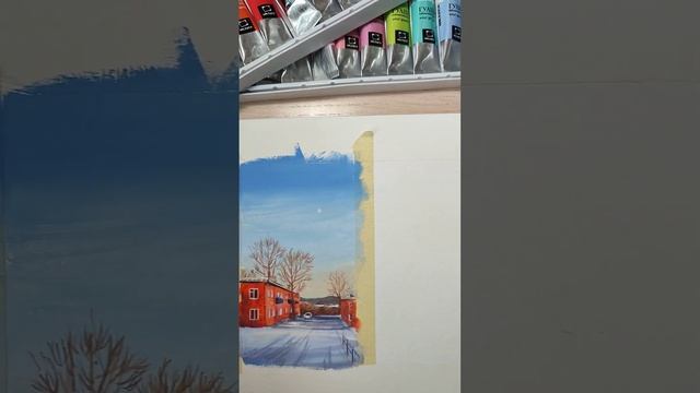 2 минуты - 2 пейзажа. Гуашь. смотреть онлайн