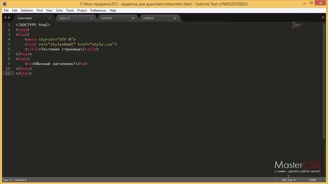 Урок 3 Элементы окна программы Sublime Text 3 смотреть онлайн