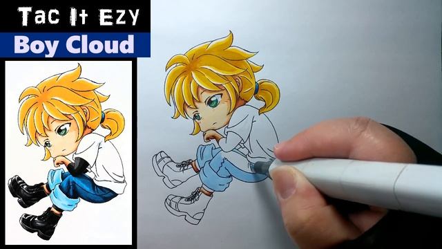 Drawing Young Boy Cloud Strife. (Character From: Final Fantasy VII Series) смотреть онлайн