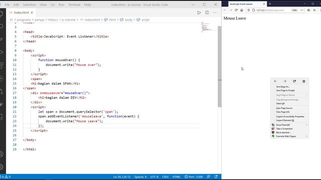 JavaScript 04 Event Listener смотреть онлайн
