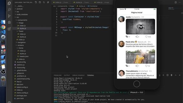 COMO CRIAR UMA INTERFACE DO TWITTER COM REACT NATIVE смотреть онлайн