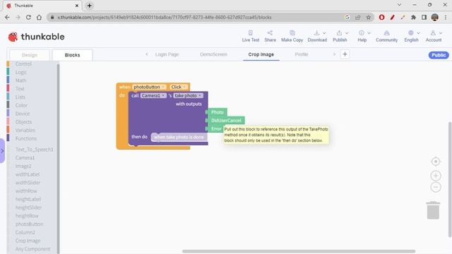 Crop Image App On Thunkable