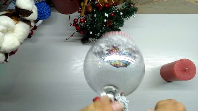 Новогодний подсвечник из бокала МК смотреть онлайн