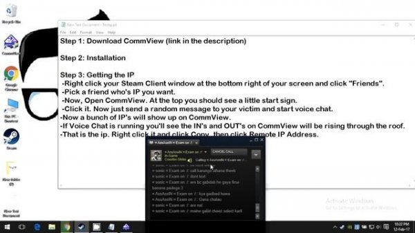 Steam chat | How to get your friend's IP address through Steam chat !!